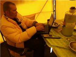 Mikko working on a daily connection to Finland